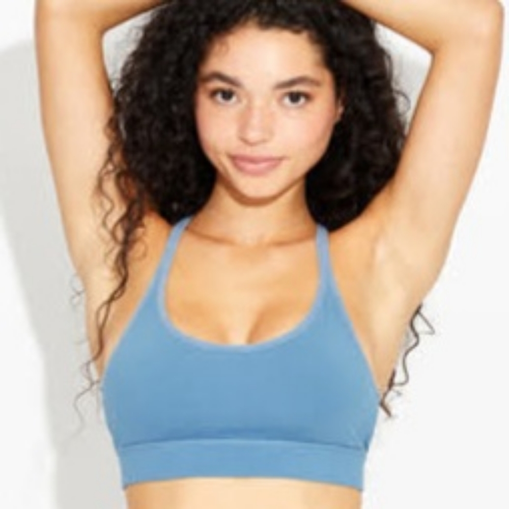 Pact Modern Racerback Bralette XL in Cadet Blue